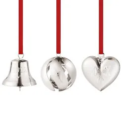 Georg Jensen Jul 2022 Sæt Med 3 Stk. Ornamenter Palladium