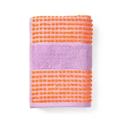 Juna Check Håndklæde Lavendel/fersken 70x140 Cm