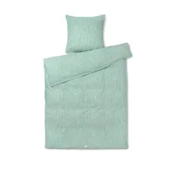 Juna Monochrome Lines Sengesæt Grøn/Hvid 140 X 220 Cm