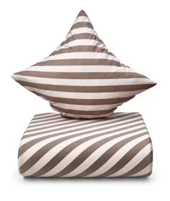 Södahl Organic Diagonal Sengesæt Taupe 140x220 Cm