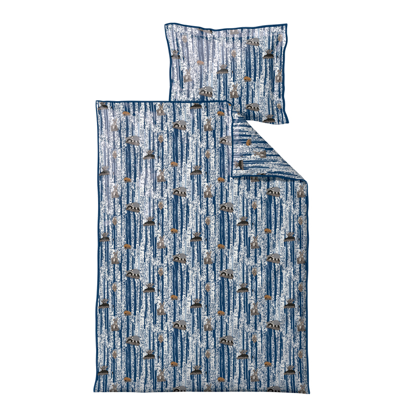 Södahl Sleepy Friends Sengesæt Til Børn Blå 70x100 Cm 3 Södahl Sleepy Friends Sengesæt Til Børn Blå 70x100 Cm